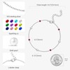 E 925 Sterling Silver Ankle Bracelet for Women, Dainty Cubic