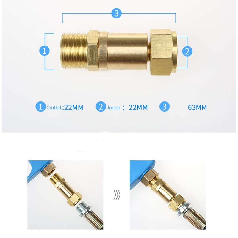 Nuzamas Pressure Washer Hose Adapter Swivel Joint Kink Connector Solid
