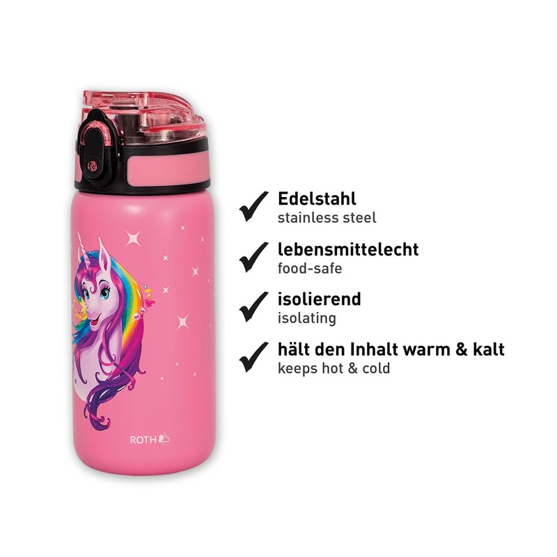 ROTH Unicorn Portrait Drinking Bottle with Easy Drinking Cap -