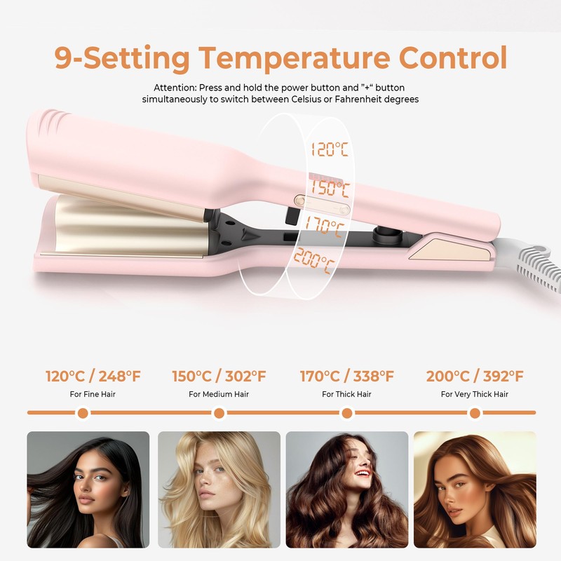 Waver Hair Tool,Mini Waver Curling Iron，Curling Iron Hair Crimper Waver，Ionic