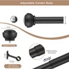 Matte Black Curtain Rods for Windows 48 to 84 Inch,