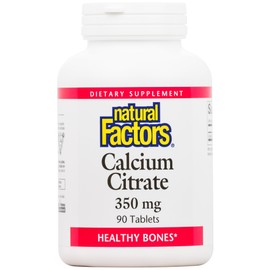 Natural Factors, Calcium Citrate, Helps Maintain Strong Bones and Teeth, 90 tablets (90 servings)