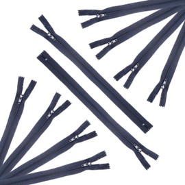 Trimz 16" (40cm) Long Zip with 4mm Teeth Navy Blue 10 Pack Polyester Navy