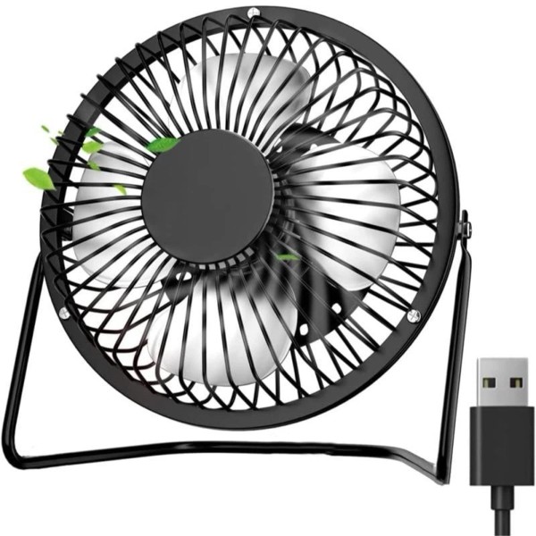 No brand Black Desk Fan - 4-Inch Mini Fan 360°Adjustable