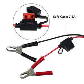 (5PACK)1.5FT 12V Battery Alligator Clip to SAE 2Pin Quick Disconnect Cable SAE to Battery Clamp Cable 7.5A Fuse