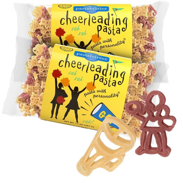 Pastabilities Cheerleading Pasta, Fun Shaped Cheer and Megaphone Noodles for Kids, Non-GMO Natural Wheat Pasta 14 oz (2 Pack)