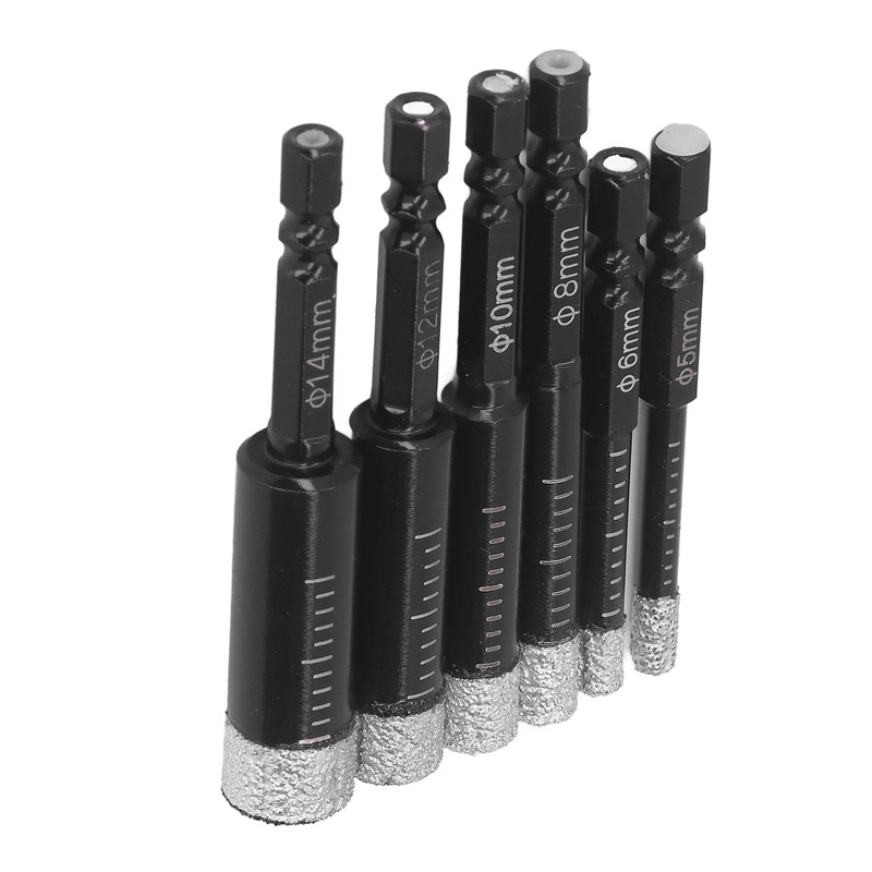 6Pcs/Set Dry Diamond Drill Bit Tile Marble Drills for Porcelain