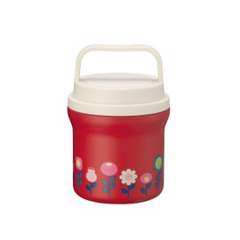 Tenma Insulated Insulated Dishwasher Lunch Jar, Easy to Carry Food Jar, Flower Red, Diameter 3.9 inches (10 cm) x Diameter 3.2 inches (8.1 cm) x Height 5.9 inches (15 cm)