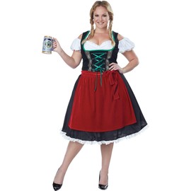 California Costumes Women's Plus Size Oktoberfest Fraulein Costume 1X Red