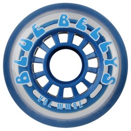 Blue Bellies 8 Inline Skate Wheels 76mm 78a, Clear/Blue