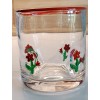 Unbranded Anthropologie Dupe Red Flowers on Green Stem Icon Glass