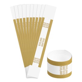uxcell Pack of 150 Money Band Bundles, Self-Adhesive Bill Wrappers Money Wrappers Money Straps for Organize Bills Money, 7.6x1.18 Inch, Gold