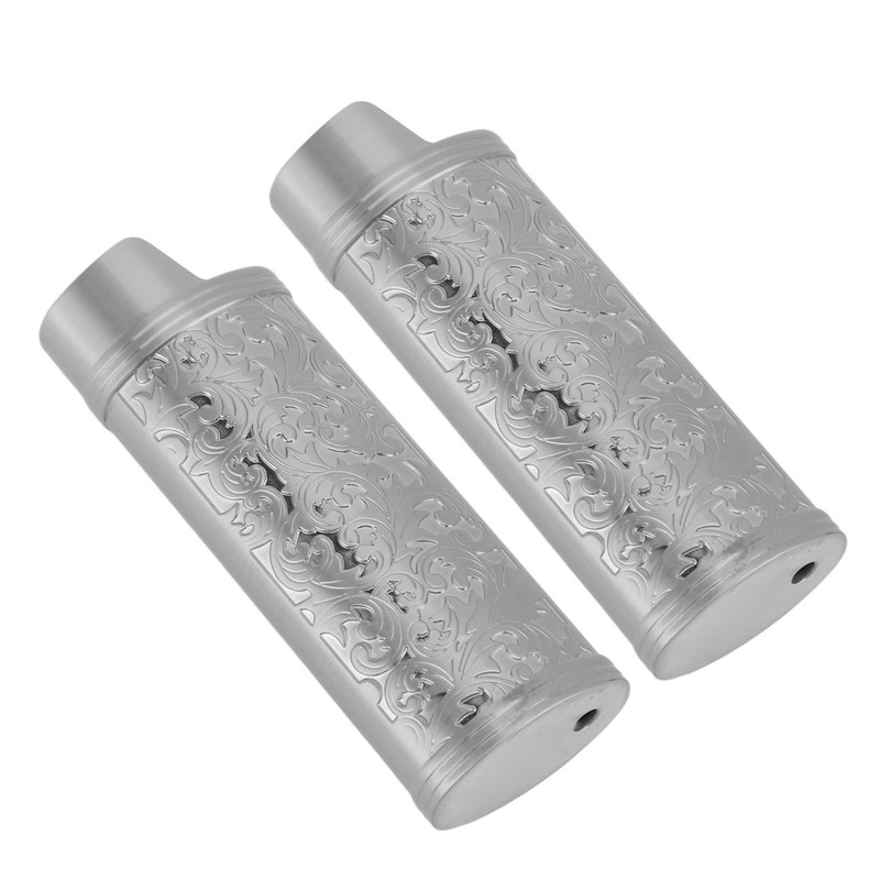 2 Pcs Lighter Case Zinc Alloy Vintage Floral Stamped Classical