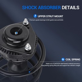 Autoround 171128L 171128R 37290 Complete Front&Rear Strut Shock Absorber Compatible for Dodge Grand Caravan 2008-2019, Chrysler Town & Country 2008-2016, Left&Right Struts with Coil Spring Assembly