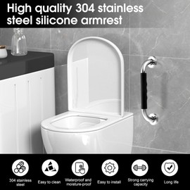 yotutun Haltegriffe für Senioren, 30cm Haltegriff Dusche 304 Edelstahl Rutschfester Dusche Badewannengriff Sicherheitsgriff Duschgriff für WC, Badezimmer, Küche, Treppen