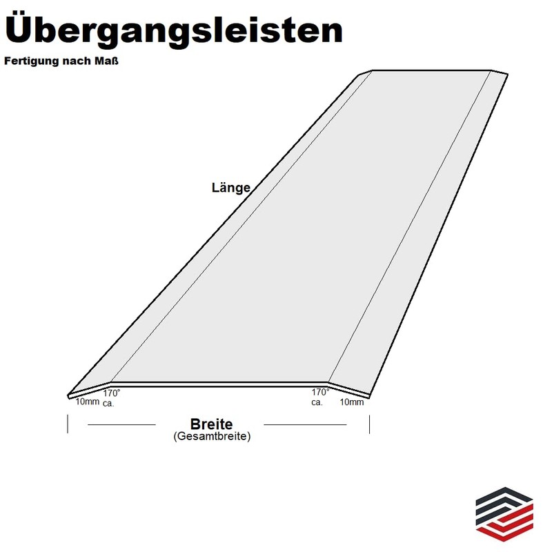 profile-metall Stainless Steel Transition Profile 40 mm Inner Side Dimensions,