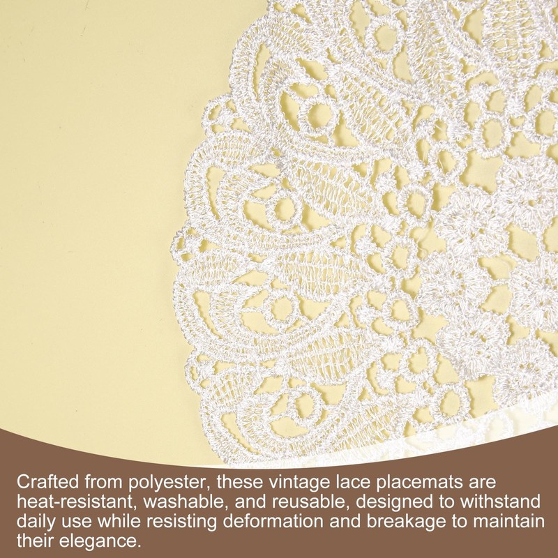 sourcing map 2 Pcs Lace Doilies for Tables, 14 Inch