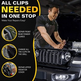 moveland Fender Flare Clips for Jeep Wrangler - 5 Size Fastener Retainer Clips Compatible with 2007-2022 Jeep Wrangler JK JL & 2005-2010 Grand Cherokee Liberty - Nylon Fender Rivets Replacement