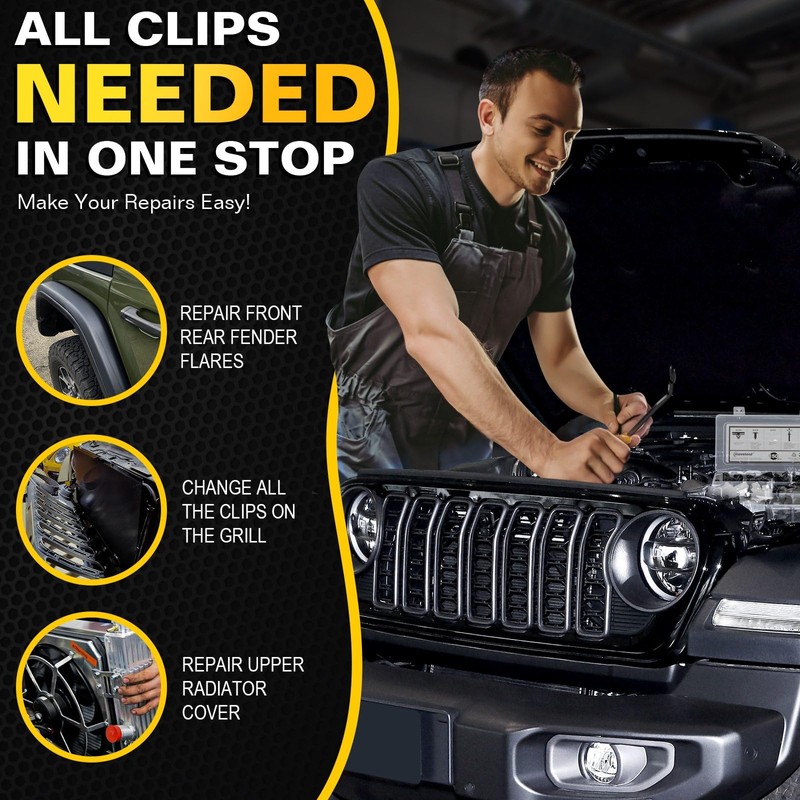 moveland Fender Flare Clips for Jeep Wrangler - 5 Size