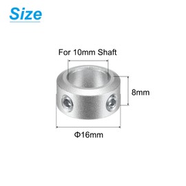 QUARKZMAN Split Shaft Collar Set for 10 mm Shaft, 4 Pieces Clamping Collars 16 mm Outer Diameter, 8 mm Thick, Aluminium Alloy Clamping Collar with M4 Grub Screws and a Wrench