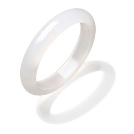 ZHOU LIU FU Bangle Bracelets White Chalcedony Round Bracelets Natural Gemstone Lucky Accessory Gift with Certificate Dainty Jewelry for Women Her Mom Anniversary Birthday