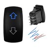 BACAUTOPARTS Blue Led UP Down Arrows Momentary Rocker Switch 7P (ON)-Off-(ON) DPDT in/Out Toggle Switch for Car Boat Trailer SXS Motorcycle RZR Dash 12V 20Amp