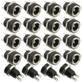 10Pcs Dc Power Jack Mini DC Power Supply Jack Socket Female Panel Mount Connector 5.5x2.1mm DC-022B 2.1mm x 5.5mm
