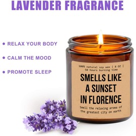 Smells Like A Sunset in Florence Italy Candle - Florence Decoration Candle - Florence Italy Gift - Study Abroad Italy - Aromatherapy Glass Candle Jar - Non-Toxic Ingredients