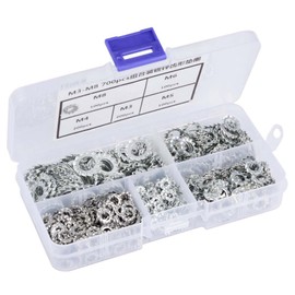 Fafeicy Pack of 700 M3/M4/M5/M6/M8 Serrated Washers Galvanised Locking Washers Set, Mounting Tool