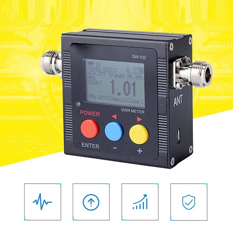 SW102 Metal Portable UV Double Digital Display Antenna Frequency Tester