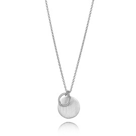Pernille Corydon Long chain women's silver coin & ring 80 cm / diameter 40 mm - silver 925 gold-plated - N220s, Fabric, No Gemstone