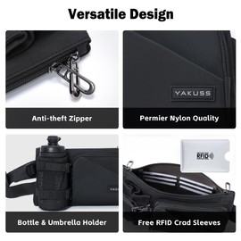 YaKuss Bum Bag for Men, Anti-Theft Waist Bag, Bumbag with Adjustable Belt Crossbody Chest Bag Fanny Pack