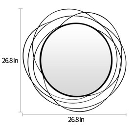 HQiJun Wall Mirror Mirrors Round Decorative Circle Decor for Entryways, Washrooms, Living Rooms