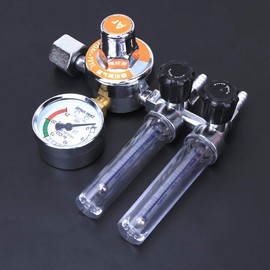 Argon Pressure Regulator Double Tube G5/8in Female Thread 0-25MPa Argon Gas Pressure Reducer Flow Meter for TIG Welding