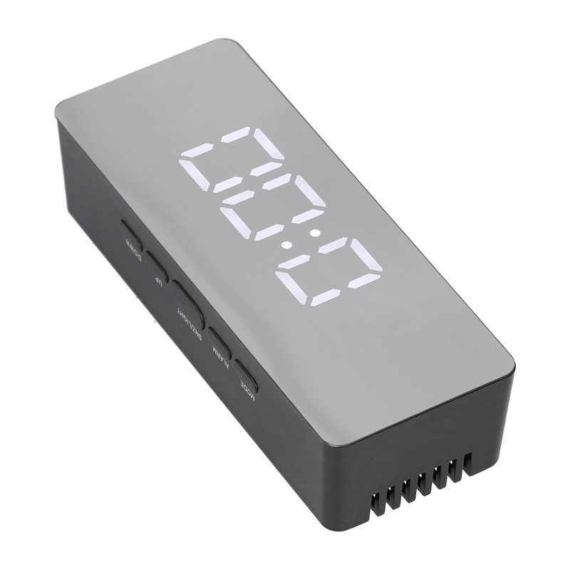 LED Mirror Alarm Clock Rectangular Digital Clock with Temperature Display