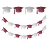 Maroon and White Graduation Party Decorations,Graduation Cap Banner Set, 2