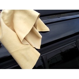 Genuine Chamois Leather and Car Leather in Handy Size of Approx. 39 x 55 cm in French Cut