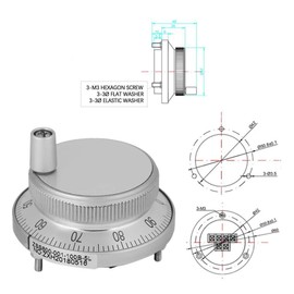 1 piezas codificador de pulso CNC, 6 terminales 5V 60mm rueda de mano codificador de pulso enrutador molino control manual para CNC(blanco)