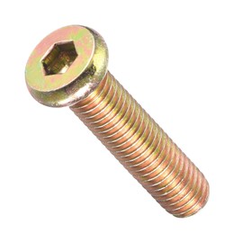 METALLIXITY Flat Head Hex Socket Cap Screws Bolts(M8-1.25x35) 5Pcs, Steel Hex Socket Furniture Bolts Screws - for Furniture Woodworking Project, Yellow