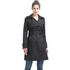 BGSD Women Emma Waterproof Hooded Trench Coat Black X-Small
