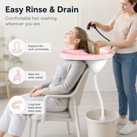 Inflatable Shampoo Basin for Home Hair Washing – Portable PVC Wash Tub with Drain Hose, Neck Support & Air Pump