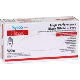 SYSCO HIGH Performance Black Nitrile - Medium - Box with 100 Gloves