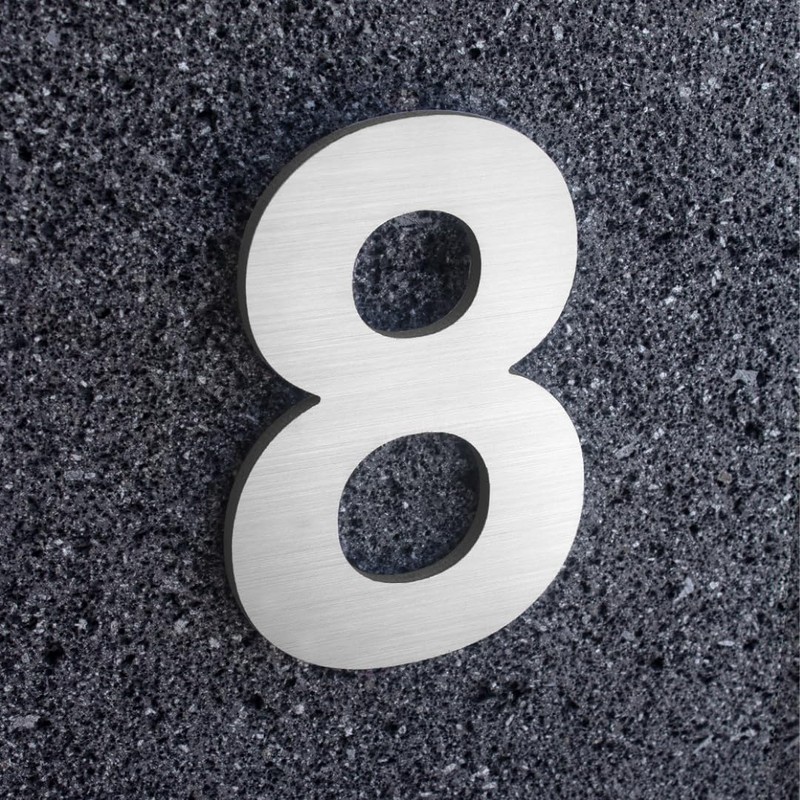 Numeros para casa delgados - 18cm 7inches - Aluminio Cepillado