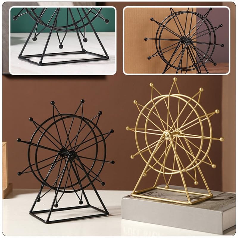Gatuida Ferris Wheel Model Ferris Wheel Decor Iron Crafts Gold