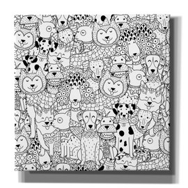 Epic Graffiti 'Coloring Book Dogs' by Epic Portfolio, Canvas Wall Art, 12"x12"