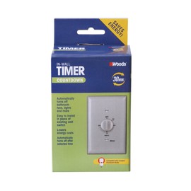 Woods 59716 In- Wall 30 Minute Spring Wound Timer, Gray
