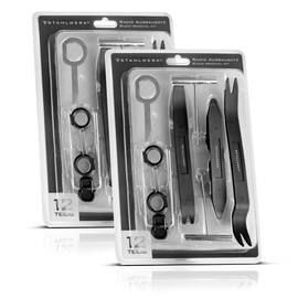 STAHLWERK 2 x Car Radio Removal Kit 12 Pieces | Disassembly Tool Set for Removing Car Radios, Navigation Devices and Interior Panels | Removal Tool | Car Radio Removal Kit