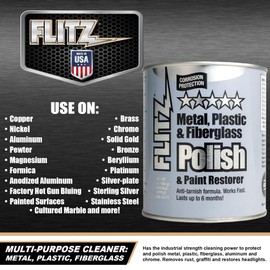 Flitz Multi-Purpose Metal Polish Paste - 2lb Can of USA-Made Metal Scratch Remover - Works on Stainless Steel, Chrome, Aluminum, Plastic, Jewelry - Non-Abrasive Cleaner & Rust Remover (1 Pack)