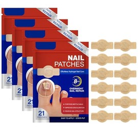 84 Parches para Uñas con Pies, Tratamiento para de Uñas Pies, Parches Extra Fuertes Reparación en 8 Horas, Fortalecedor y Protector de Uñas, Mejora el