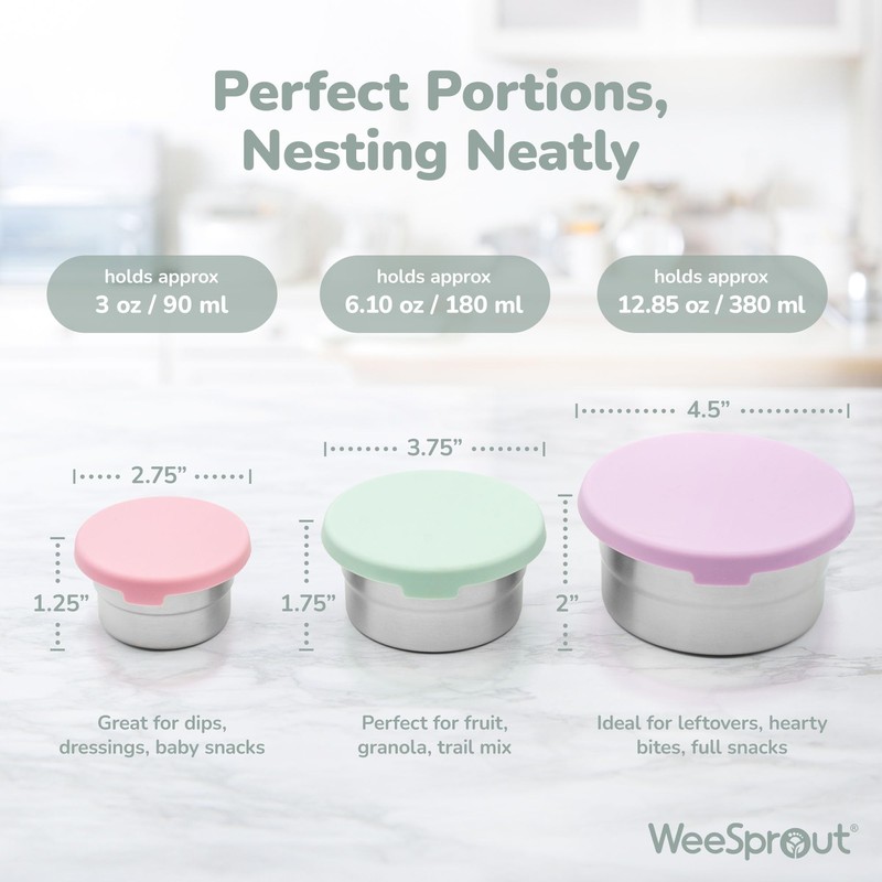 Stainless Steel Food Storage Containers - 3 Pack - 3